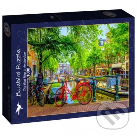 Puzzle Červený bicykel v Amsterdame - puzzle z kategorie 500 - 1000 dílků