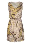 LASCANA Letné šaty  svetlobéžová / tmavobéžová / tmavohnedá / zlatá žltá