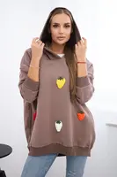 Zateplená mikina s mocca motivem jahod