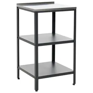 Beliani VENKOVNÍ KUCHYŇSKÝ OSTRŮVEK Ocel černý 50/50/92 cm Vilama