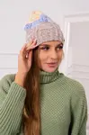 Kesi Fleecová čepice Dolores K303 tmavě béžová+modrá+žlutá