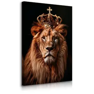 Muralo OBRAZ NA PLÁTNĚ Král Lvů Abstrakce 3D Efekt 40cm x 50cm
