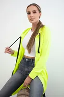 Šaty s kapucí a kapucí žluté neonové barvy