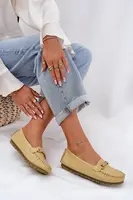 S. BARSKI Ploché Kožené Mokasíny S Ozdobou S.Barski