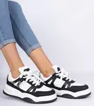 Gemre Black and white sneakers with thick laces Luciana