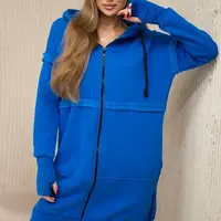Zateplený set s dlouhou mikinou fialově modré