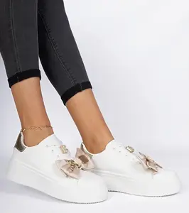 Gemre White and gold women's sneakers Milonel