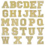 26Pcs Letter A-Z Glitter Powder with Paillette Sew on Cloth Patches