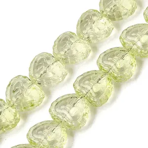 Baking Paint Transparent Glass Beads Strands
