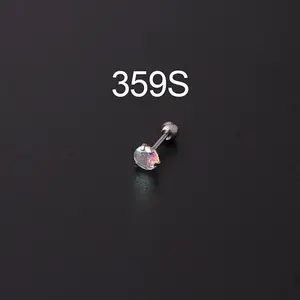 316L Surgical Stainless Steel Micro Pave Cubic Zirconia