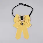 Polyester Bow Tie with Alloy Glass Brooch