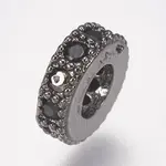 Brass Micro Pave Cubic Zirconia Bead Spacers