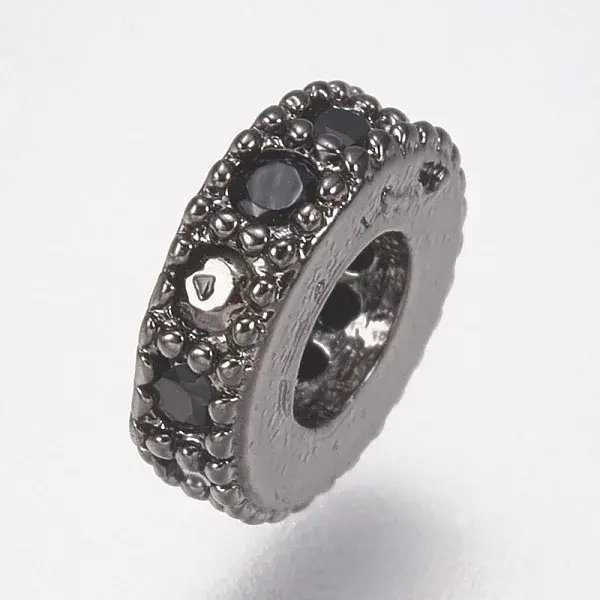 Brass Micro Pave Cubic Zirconia Bead Spacers