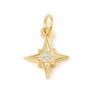 925 Sterling Silver Pave Clear Cubic Zirconia Star Charms