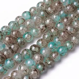 Spray Painted Glass Beads Strands