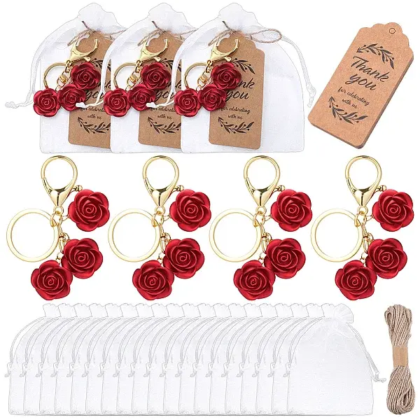 ABS Plastic Flower Keychains