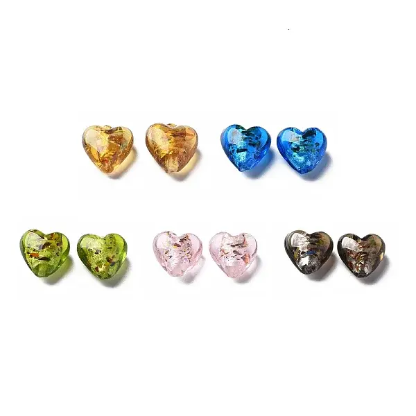 Handmade Lampwork Silver Foil Glass Beads