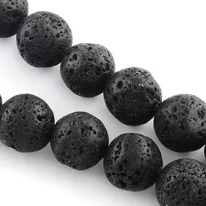 Natural Lava Rock Gemstone Round Bead Strands