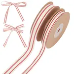 2 Rolls 2 Styles Cotton Striped Ribbons