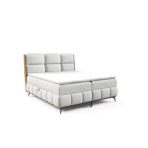 Home Collective BOXSPRINGOVÁ POSTEL s úložným prostorem a topperem 180x200 cm světle šedá
