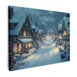 MuchoWow OBRAZ NA PLÁTNĚ Vánoční vesnice - Vánoce - Sníh - Zima 80x60 cm