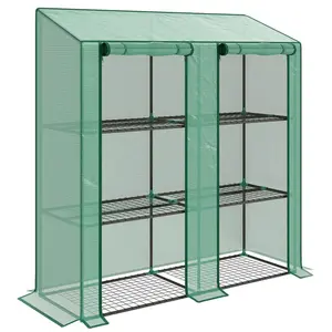 Outsunny SKLENÍK ocel plast zelený