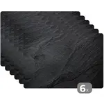 MuchoWow SADA 6 KS PROSTÍRÁNÍ Beton - černý - průmyslový 45x30 cm