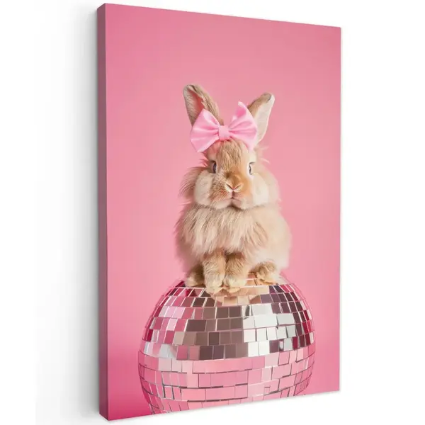 MuchoWow OBRAZ NA PLÁTNĚ Luk - Discoball - Králík 20x30 cm