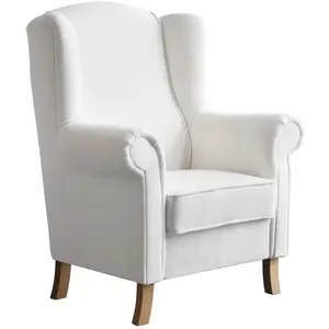Beautysofa KŘESLO UŠÁK Leonardo béžové, bouclé látka