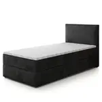 MASSENO AMERICKÁ POSTEL PELLIO 80x200 cm, s matrací a úložným prostorem, Černá