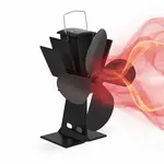 Relaxdays VENTILÁTOR Černá hliník bez elektřiny pro krb
