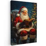 MuchoWow OBRAZ NA PLÁTNĚ Otec Vánoc - Vánoce - Zima - Vánoční stromek 80x120 cm