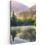 MuchoWow OBRAZ NA PLÁTNĚ Příroda - Stromy - Hory - Jezero - Voda 80x120 cm