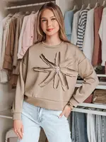 Dámská oversize mikina s květinovou aplikací