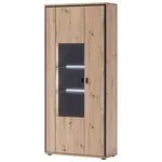 MID.YOU VITRÍNA, antracitová, čiré, barvy dubu, 93/210/38 cm