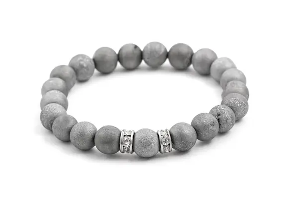 Agato Korálkový náramek z drúz achátu MINK79/17