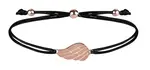 Troli Šňůrkový náramek s andělským křídlem černá/bronzová