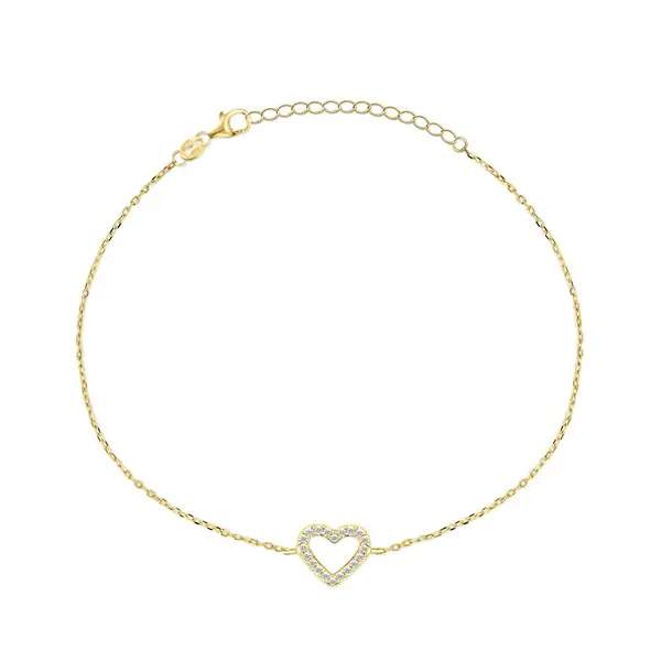 Brilio Silver Půvabný pozlacený náramek se srdíčkem BRC39Y