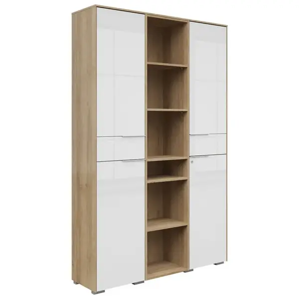 Voleo SKŘÍŇ NA ŠANONY, bílá, barvy dubu, 122/199/37 cm