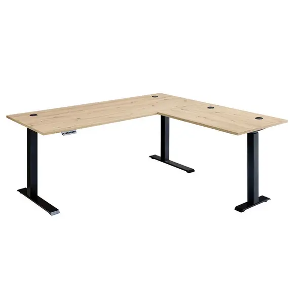 MID.YOU ROHOVÝ PSACÍ STŮL, černá, dub artisan, 185/177/72 cm