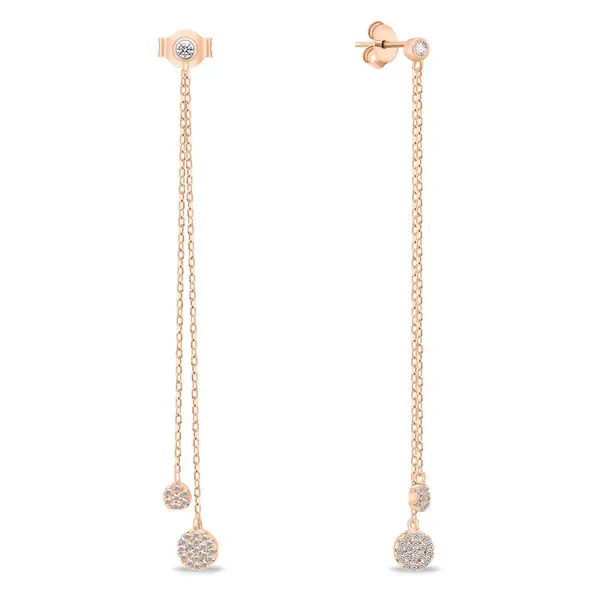 Brilio Silver Originální bronzové náušnice se zirkony EA629R