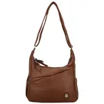 Stylová dámská koženková crossbody kabelka Arleta, hnědá