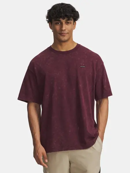 Pánské tričko Under Armour UA M HW OS LOGO WASH SS-RED - Pánské