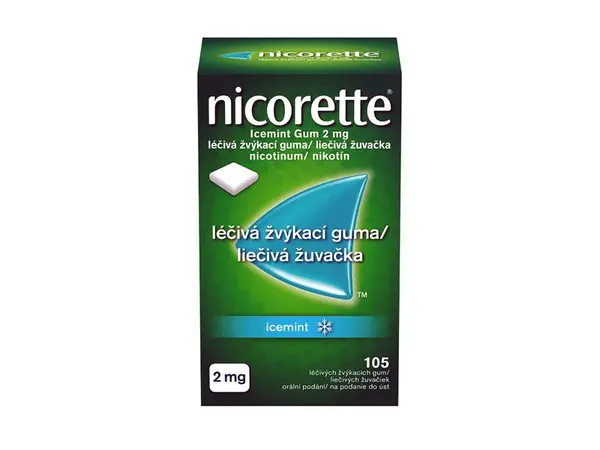Nicorette Icemint Gum 2mg léčivé žvýkací gumy 105