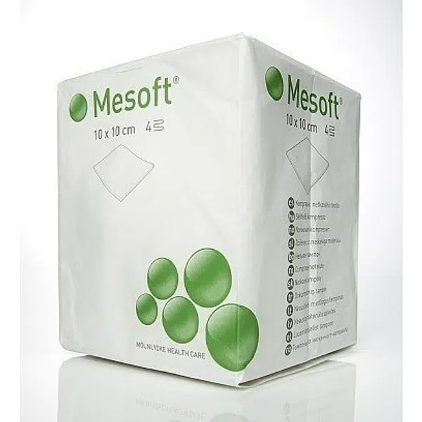Mesoft 7,5x7,5cm, 100 ks, nesterilní kompresy z netkané t