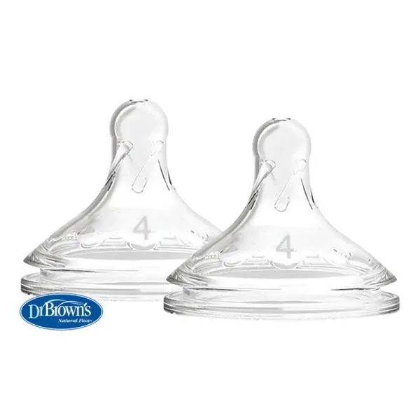 DR.BROWN'S Cumlík na fľaše Option+ široké hrdlo 9m+ silikónový 2ks