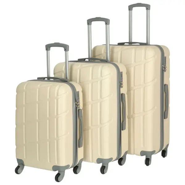 Cestovní plastový kufr Ormi Dakota velikost SADA, krémový