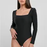 Women's Body Rib Puffer Sleeve LS Black