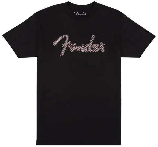 Fender Spaghetti Logo Wavy Checker Tee Pink M