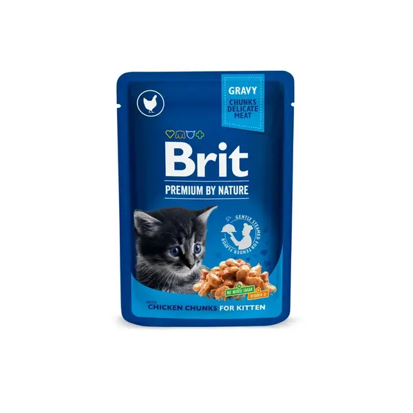 Brit Premium Cat Chicken Chunks for Kitten kapsičky 100 g